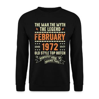 Février 1972 - Février 1972 Anniversaire Février 1972 - Sweat-shirt Unisexe - noir - Devant - Alina (178cm) & Michal (187cm)