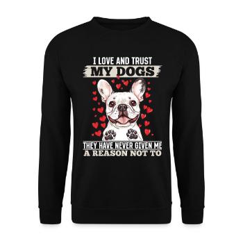Bouledogue français Frenchie Propriétaire de chien - Sweat-shirt Unisexe - noir - Devant - Alina (178cm) & Michal (187cm)