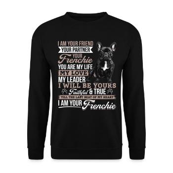 Bouledogue français Frenchie Propriétaire de chien - Sweat-shirt Unisexe - noir - Devant - Alina (178cm) & Michal (187cm)