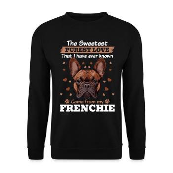 Bouledogue français Frenchie Propriétaire de chien - Sweat-shirt Unisexe - noir - Devant - Alina (178cm) & Michal (187cm)