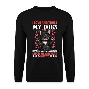 Bouledogue français Frenchie Propriétaire de chien - Sweat-shirt Unisexe - noir - Devant - Alina (178cm) & Michal (187cm)