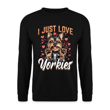 Yorkshire Terrier Propriétaire d’un chien Yorkie - Sweat-shirt Unisexe - noir - Devant - Alina (178cm) & Michal (187cm)