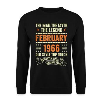 Février 1966 - Février 1966 Anniversaire Février 1966 - Sweat-shirt Unisexe - noir - Devant - Alina (178cm) & Michal (187cm)