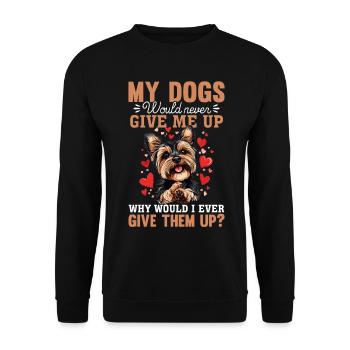 Yorkshire Terrier Propriétaire d’un chien Yorkie - Sweat-shirt Unisexe - noir - Devant - Alina (178cm) & Michal (187cm)