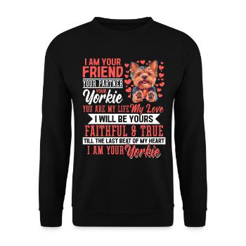 Yorkshire Terrier Propriétaire d’un chien Yorkie - Sweat-shirt Unisexe - noir - Devant - Alina (178cm) & Michal (187cm)