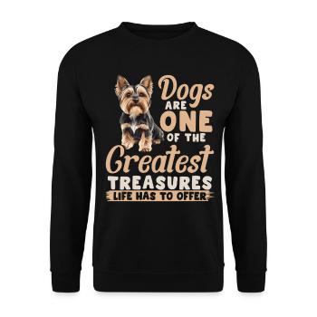 Yorkshire Terrier Propriétaire d’un chien Yorkie - Sweat-shirt Unisexe - noir - Devant - Alina (178cm) & Michal (187cm)