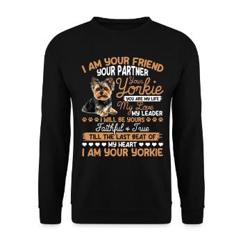 Yorkshire Terrier Propriétaire d’un chien Yorkie - Sweat-shirt Unisexe - noir - Devant - Alina (178cm) & Michal (187cm)