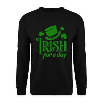 Irlandais d’un jour - Shamrock - Irlande - Sweat-shirt Unisexe - noir - Devant - Alina (178cm) & Michal (187cm)