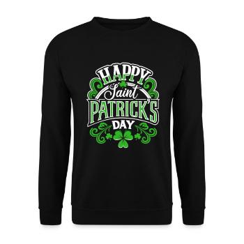 Bonne Saint-Patrick - Shamrock - Irlande - Sweat-shirt Unisexe - noir - Devant - Alina (178cm) & Michal (187cm)