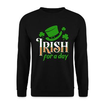 Irlandais d’un jour - Shamrock - Irlande - Sweat-shirt Unisexe - noir - Devant - Alina (178cm) & Michal (187cm)