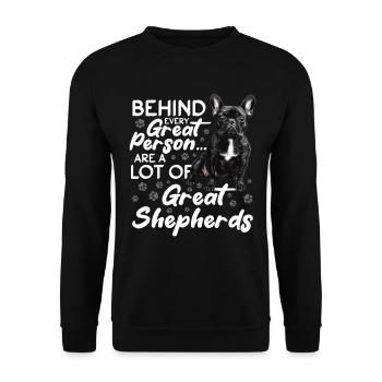 Bouledogue français Frenchie Propriétaire de chien - Sweat-shirt Unisexe - noir - Devant - Alina (178cm) & Michal (187cm)