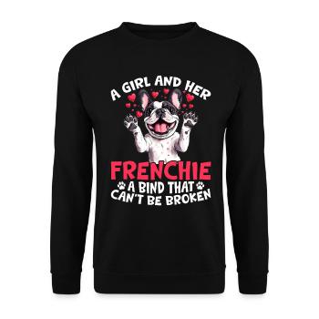 Bouledogue français Frenchie Propriétaire de chien - Sweat-shirt Unisexe - noir - Devant - Alina (178cm) & Michal (187cm)
