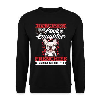 Bouledogue français Frenchie Propriétaire de chien - Sweat-shirt Unisexe - noir - Devant - Alina (178cm) & Michal (187cm)
