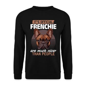 Bouledogue français Frenchie Propriétaire de chien - Sweat-shirt Unisexe - noir - Devant - Alina (178cm) & Michal (187cm)