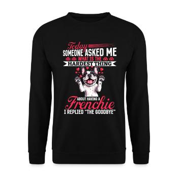 Bouledogue français Frenchie Propriétaire de chien - Sweat-shirt Unisexe - noir - Devant - Alina (178cm) & Michal (187cm)