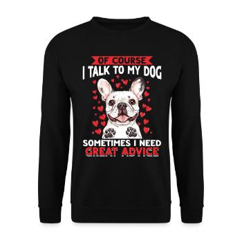 Bouledogue français Frenchie Propriétaire de chien - Sweat-shirt Unisexe - noir - Devant - Alina (178cm) & Michal (187cm)