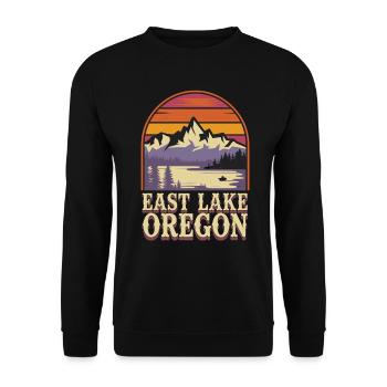 East Lake Oregon für Oregon Urlauber - Unisex Pullover - Schwarz - Vorne - Alina (178cm) & Michal (187cm)