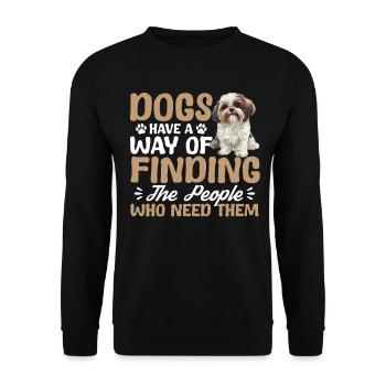 Shih Tzu Dog Owner - Unisex Sweatshirt - black - Front - Alina (178cm) & Michal (187cm)