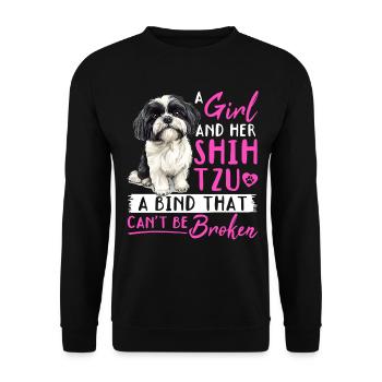 Shih Tzu Dog Owner - Unisex Sweatshirt - black - Front - Alina (178cm) & Michal (187cm)