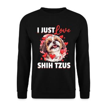 Shih Tzu Dog Owner - Unisex Sweatshirt - black - Front - Alina (178cm) & Michal (187cm)