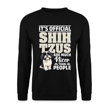Propriétaire de chien Shih Tzu - Sweat-shirt Unisexe - noir - Devant - Alina (178cm) & Michal (187cm)