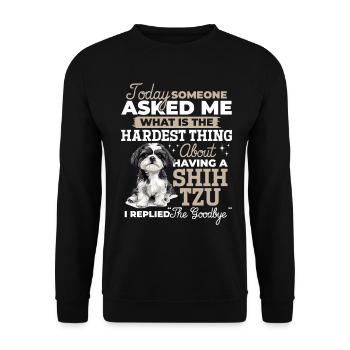 Propriétaire de chien Shih Tzu - Sweat-shirt Unisexe - noir - Devant - Alina (178cm) & Michal (187cm)