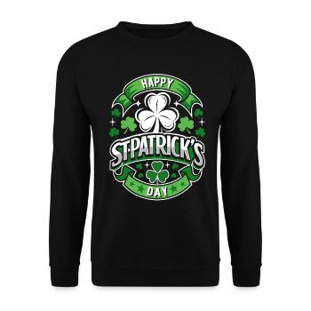 Bonne Saint-Patrick - Shamrock - Irlande - Sweat-shirt Unisexe - noir - Devant - Alina (178cm) & Michal (187cm)