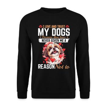 Shih Tzu Dog Owner - Unisex Sweatshirt - black - Front - Alina (178cm) & Michal (187cm)