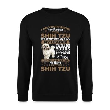 Propriétaire de chien Shih Tzu - Sweat-shirt Unisexe - noir - Devant - Alina (178cm) & Michal (187cm)