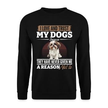 Shih Tzu Dog Owner - Unisex Sweatshirt - black - Front - Alina (178cm) & Michal (187cm)