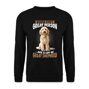 Goldendoodle Dog Owner - Unisex Pullover - Schwarz - Vorne - Alina (178cm) & Michal (187cm)