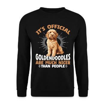 Goldendoodle Dog Owner - Unisex Pullover - Schwarz - Vorne - Alina (178cm) & Michal (187cm)