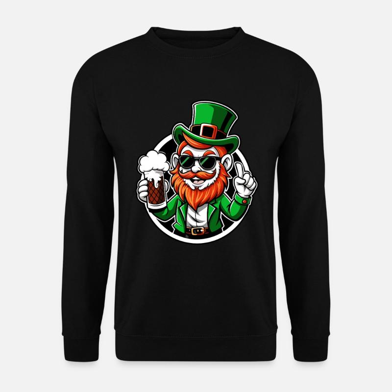 Leprechaun & Beer - Saint-Patrick - Irlande - Sweat-shirt Unisexe - noir