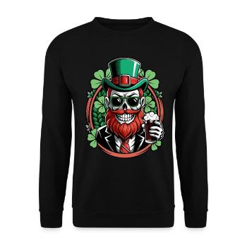 Crâne de lutin - Saint-Patrick - Irlande - Sweat-shirt Unisexe - noir - Devant - Alina (178cm) & Michal (187cm)