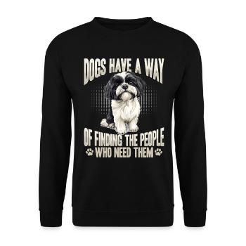 Shih Tzu Dog Owner - Unisex Sweatshirt - black - Front - Alina (178cm) & Michal (187cm)