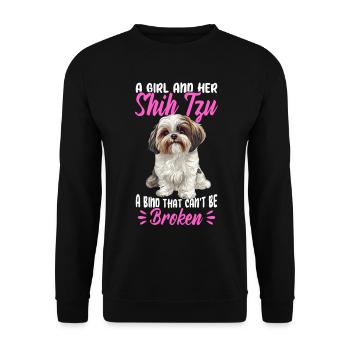 Shih Tzu Dog Owner - Unisex Sweatshirt - black - Front - Alina (178cm) & Michal (187cm)