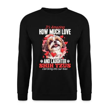 Shih Tzu Dog Owner - Unisex Sweatshirt - black - Front - Alina (178cm) & Michal (187cm)