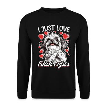 Shih Tzu Dog Owner - Unisex Sweatshirt - black - Front - Alina (178cm) & Michal (187cm)