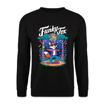 Funky Disco Fox Retro-Groove-Tanz für einen Disco - Unisex Pullover - Schwarz - Vorne - Alina (178cm) & Michal (187cm)