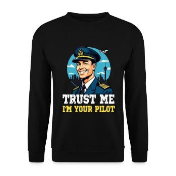 Trust Me I'm Your Pilot - Unisex Pullover - Schwarz - Vorne - Alina (178cm) & Michal (187cm)