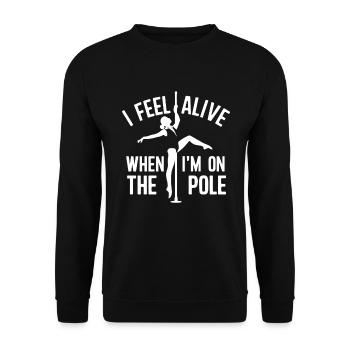 I Feel Alive When I'm On The Pole - Unisex Pullover - Schwarz - Vorne - Alina (178cm) & Michal (187cm)