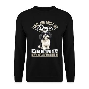 Shih Tzu Dog Owner - Unisex Sweatshirt - black - Front - Alina (178cm) & Michal (187cm)
