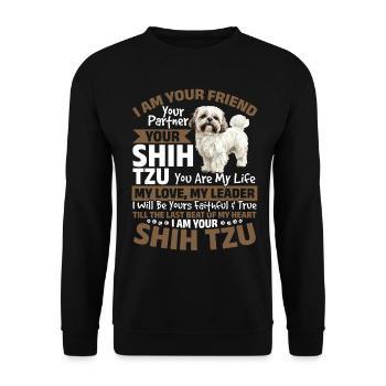 Shih Tzu Dog Owner - Unisex Sweatshirt - black - Front - Alina (178cm) & Michal (187cm)