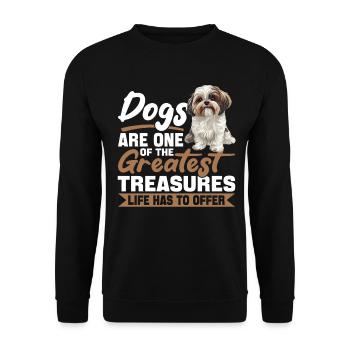 Shih Tzu Dog Owner - Unisex Sweatshirt - black - Front - Alina (178cm) & Michal (187cm)