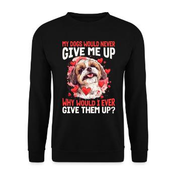 Shih Tzu Dog Owner - Unisex Sweatshirt - black - Front - Alina (178cm) & Michal (187cm)