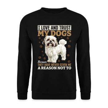 Shih Tzu Dog Owner - Unisex Sweatshirt - black - Front - Alina (178cm) & Michal (187cm)