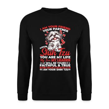 Propriétaire de chien Shih Tzu - Sweat-shirt Unisexe - noir - Devant - Alina (178cm) & Michal (187cm)