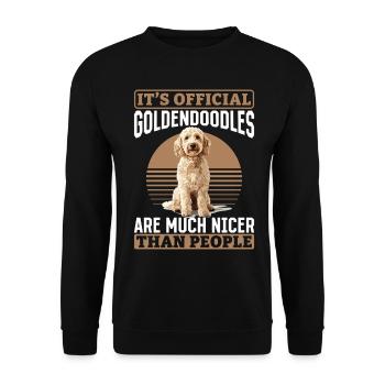 Goldendoodle Dog Owner - Unisex Pullover - Schwarz - Vorne - Alina (178cm) & Michal (187cm)