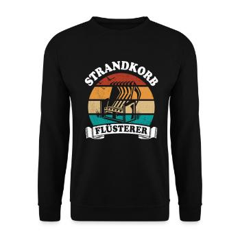 Strandkorb Flüsterer - Urlaub - Meer - Erholung - Unisex Pullover - Schwarz - Vorne - Alina (178cm) & Michal (187cm)