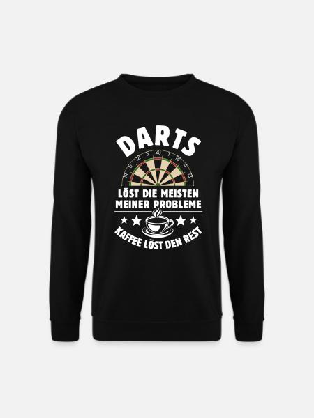 Darts löst meine Probleme - Kaffee Spruch - Unisex Pullover - Schwarz